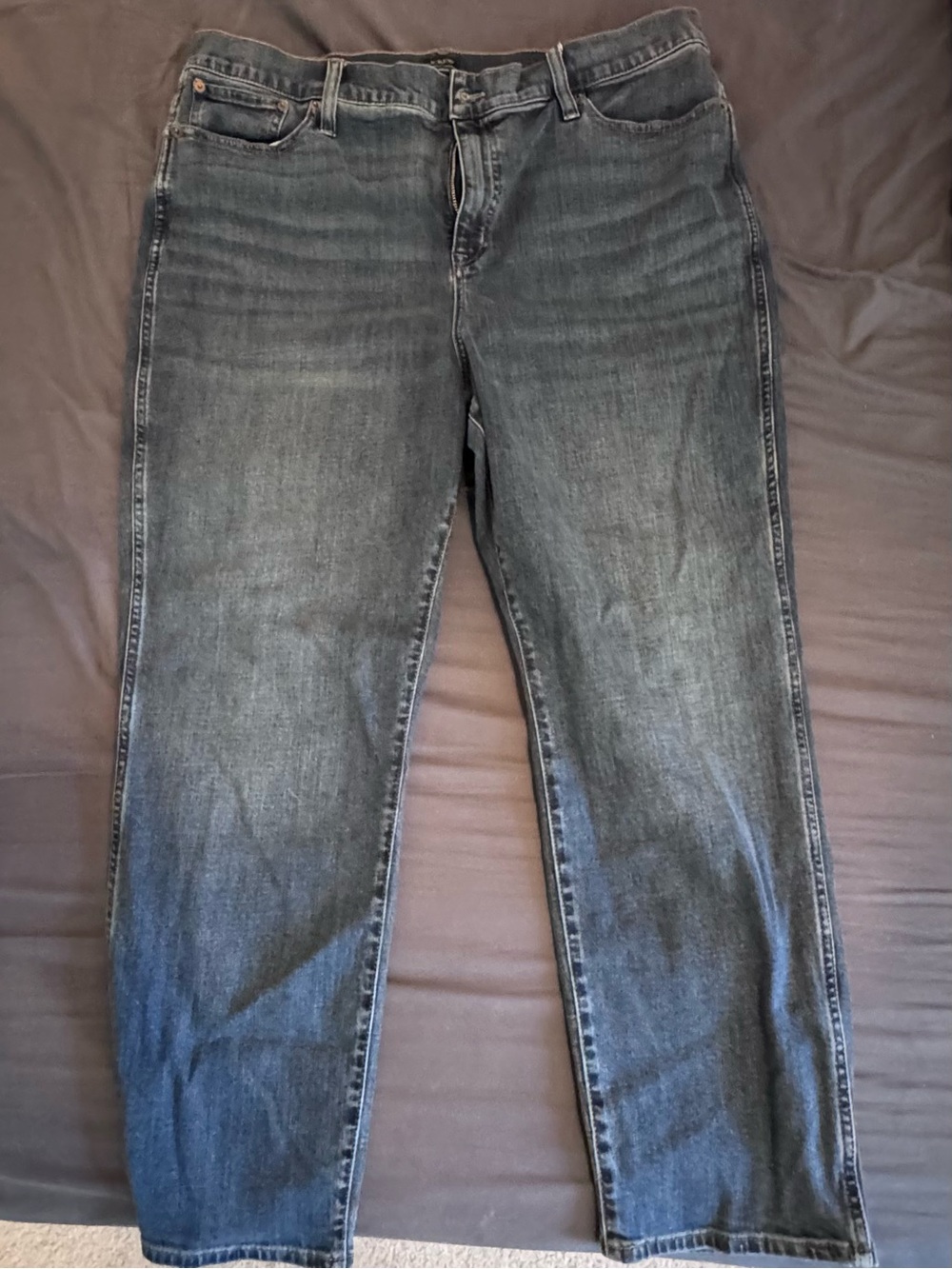 J Crew Factory Classic Vintage Jean in All Day Stretch medium indigo wash 35